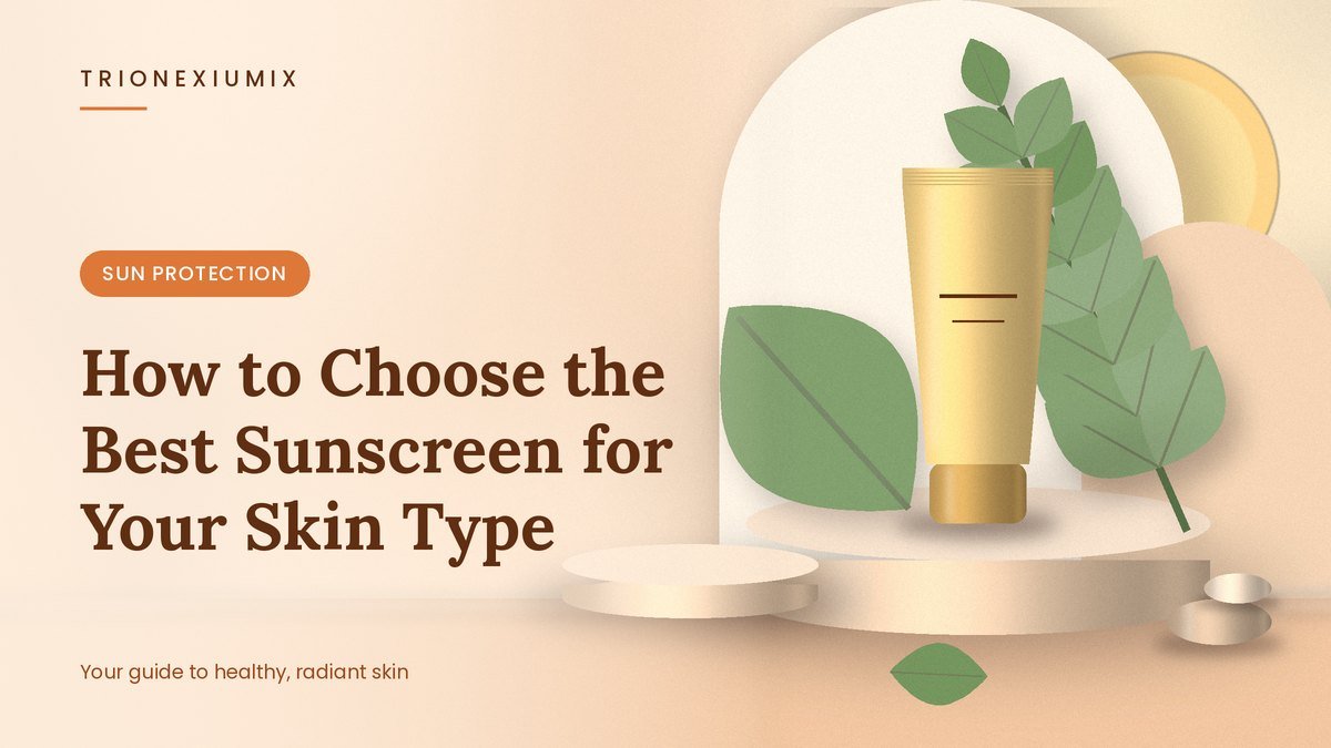 Skincare tube on a peach podium with a glowing sun, green leaves and smooth stones